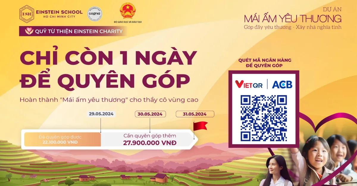 Chỉ còn 1 ngày để quyên góp "Mái ấm yêu thương" cho thầy cô vùng cao