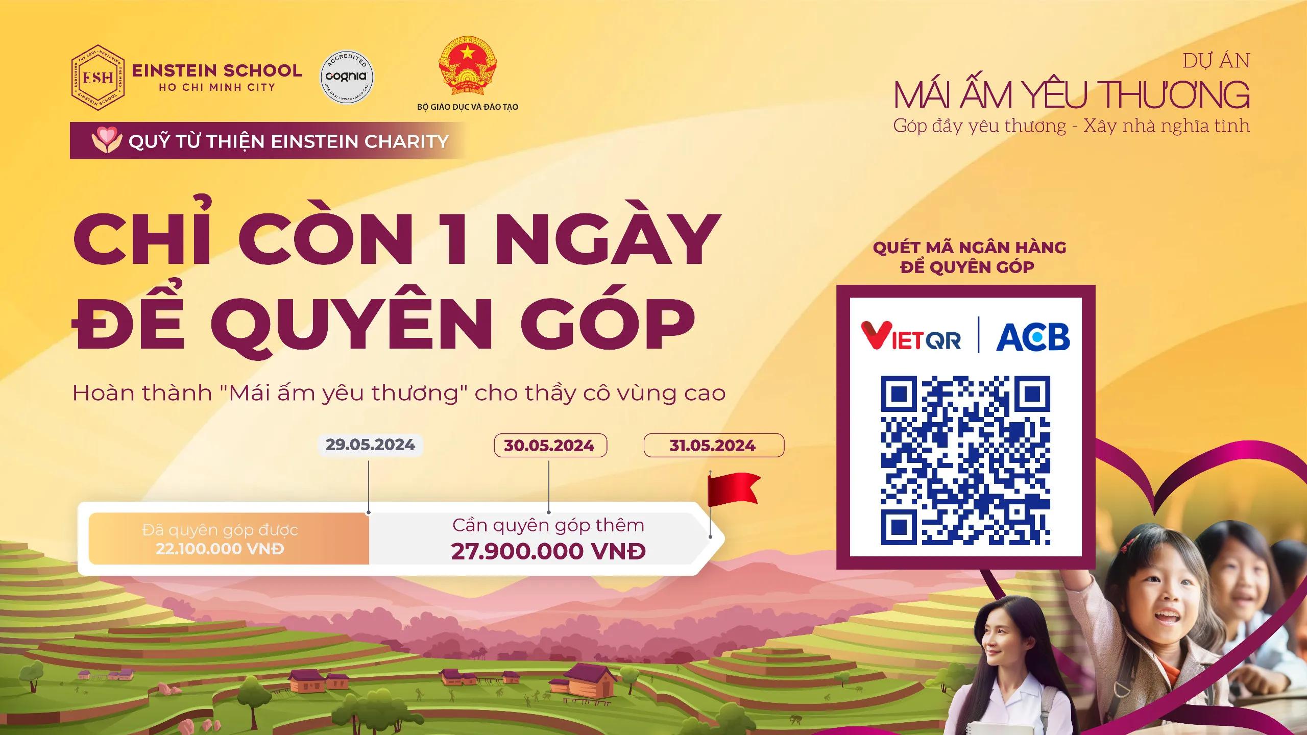 Chỉ còn 1 ngày để quyên góp "Mái ấm yêu thương" cho thầy cô vùng cao