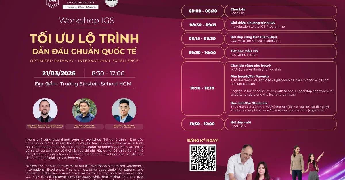 WORKSHOP ĐẶC BIỆT: "TỐI ƯU LỘ TRÌNH - DẪN ĐẦU CHUẨN QUỐC TẾ" CÙNG ESH