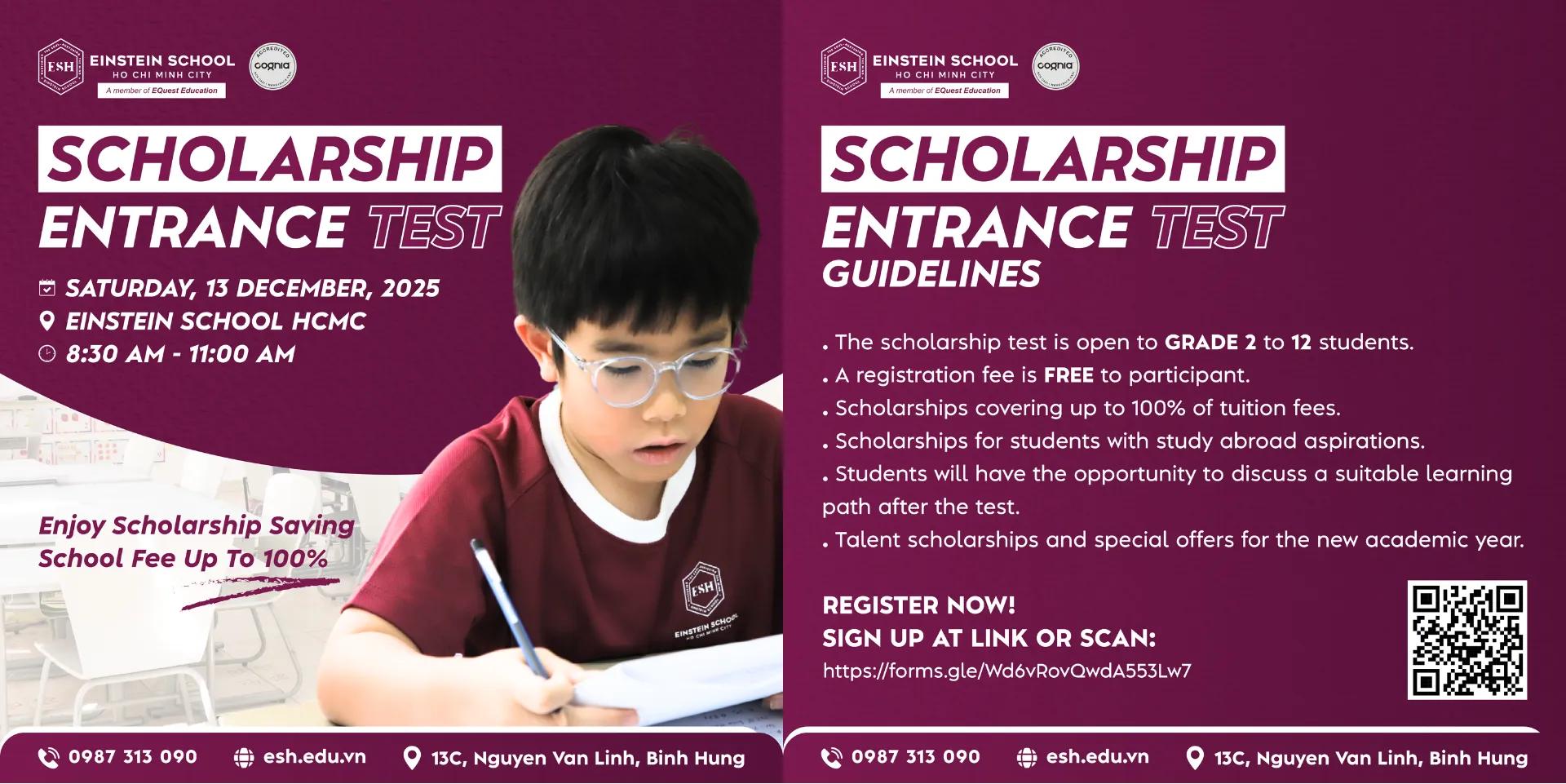 SCHOLARSHIP TEST DAY - SAVING SCHOOL FEE UP TO 100%