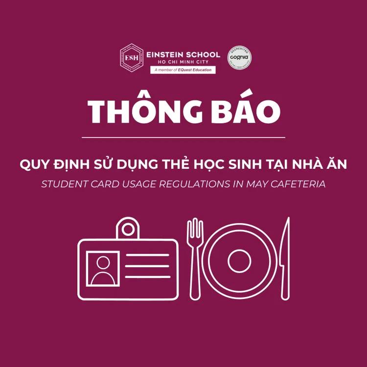 Quy định sử dụng thẻ học sinh tại nhà ăn