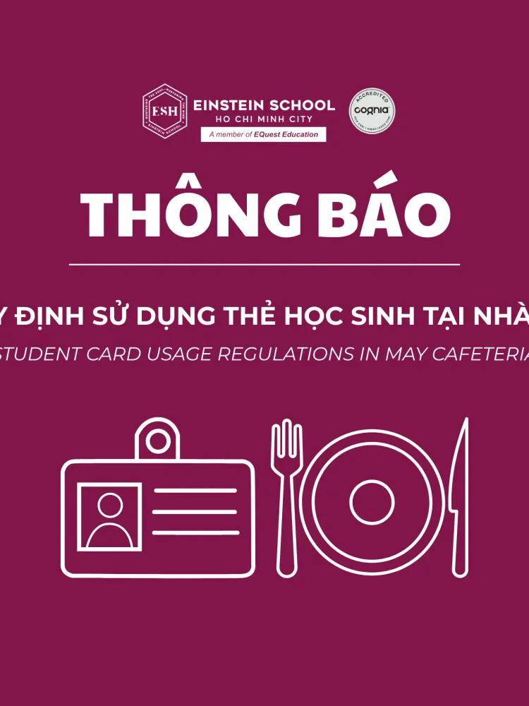 Quy định sử dụng thẻ học sinh tại nhà ăn